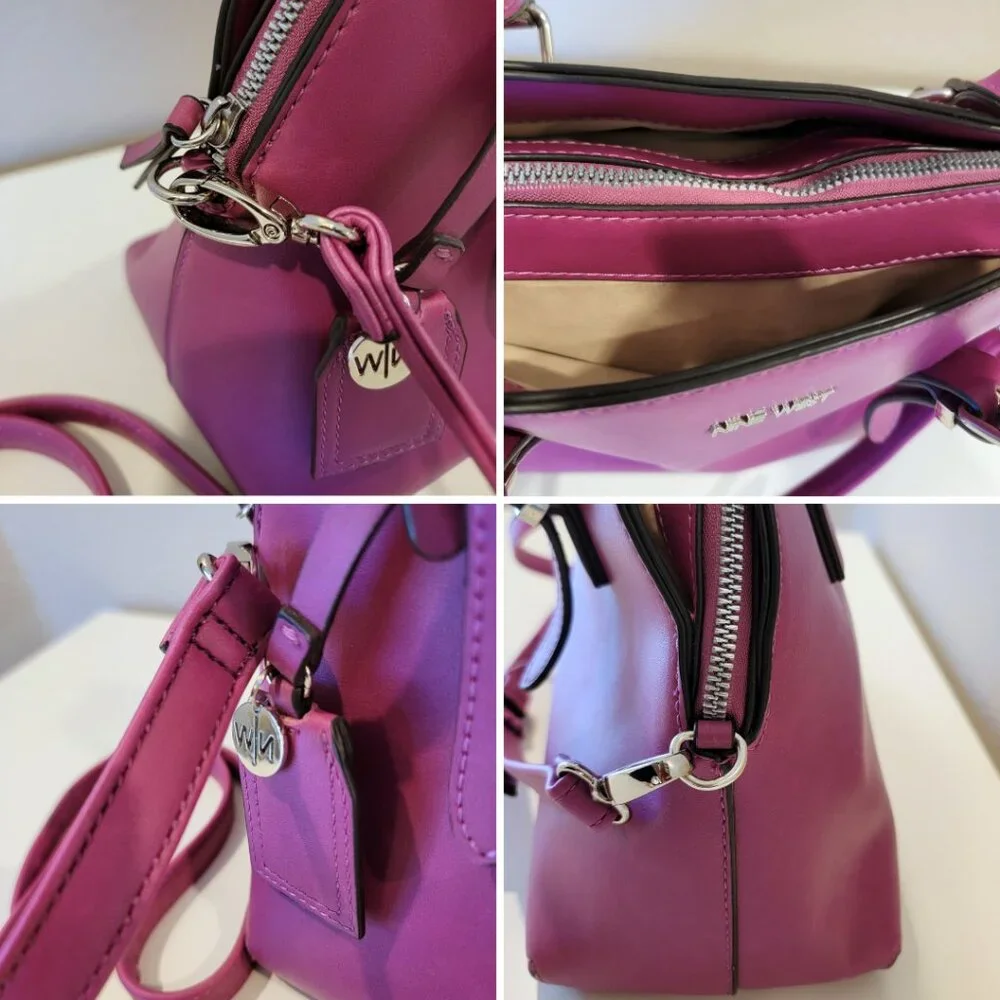 Nine West Pink Structured Satchel with Crossbody Strap